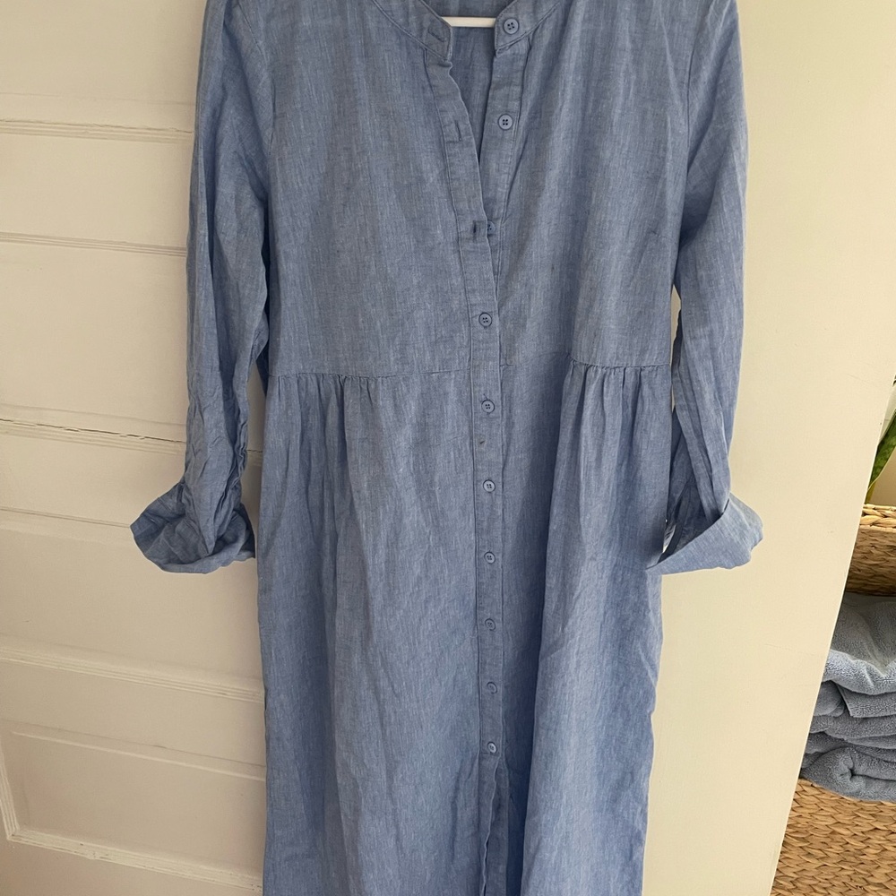 Tuckernuck Maxi Blue Button-Up Dress